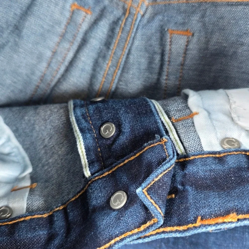 Gustin Mens Cone Mills Selvedge Denim Jeans Dark Indigo Blue 12.5oz Button Fly - Picture 6 of 15